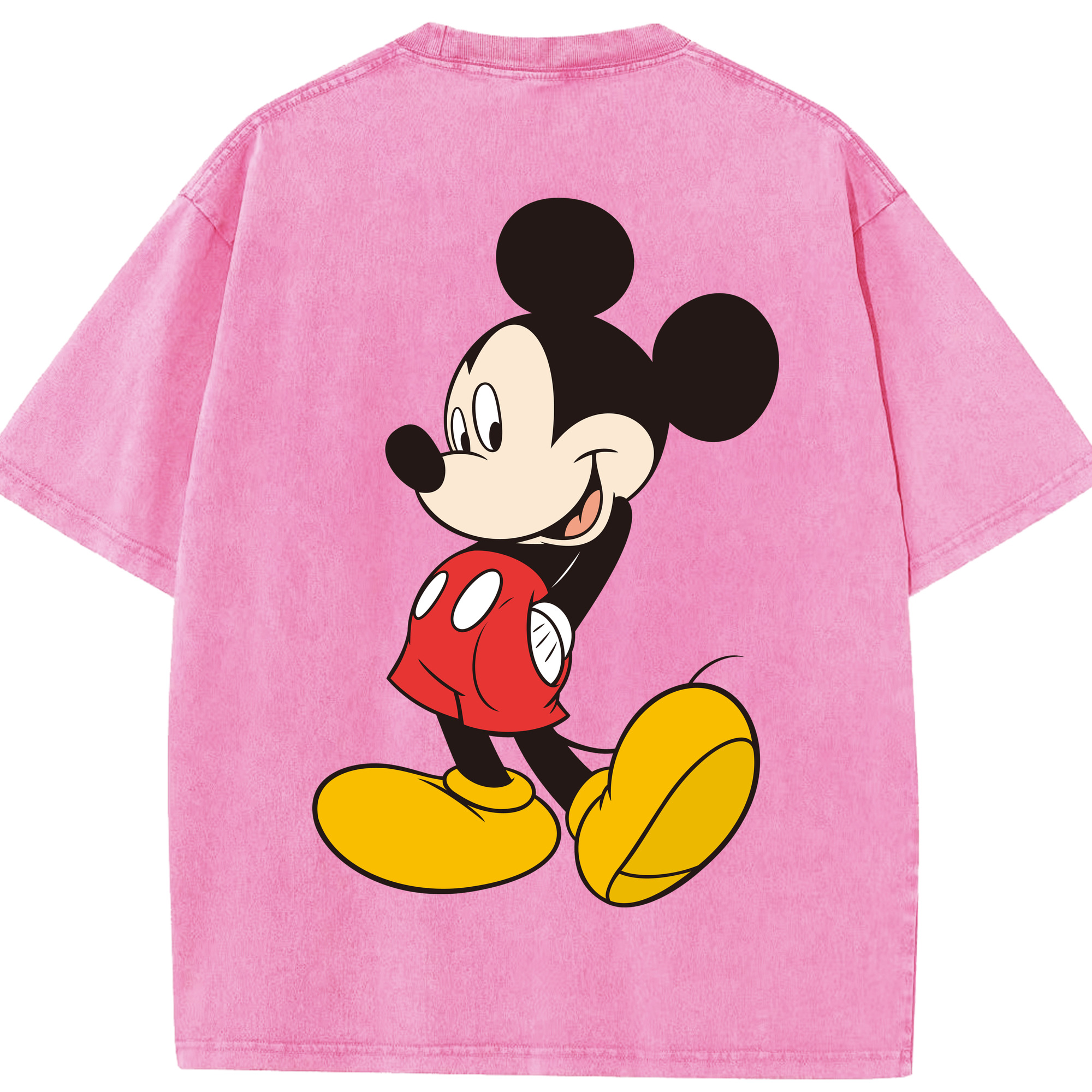 （画像用） ミッキーマウス Mickey Mouse 綿100% ヴィンテージ風 半袖Tシャツ（背面プリント）